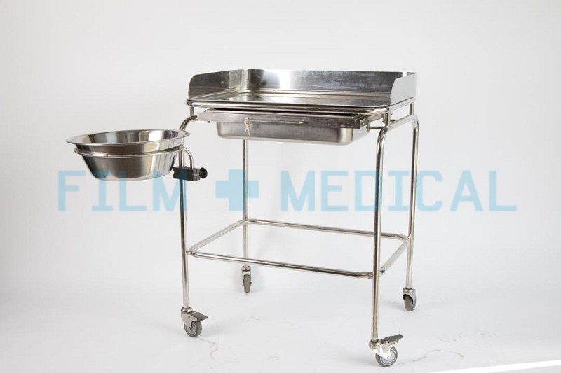 Trolley with Bowl Stainless Steel Rectangular